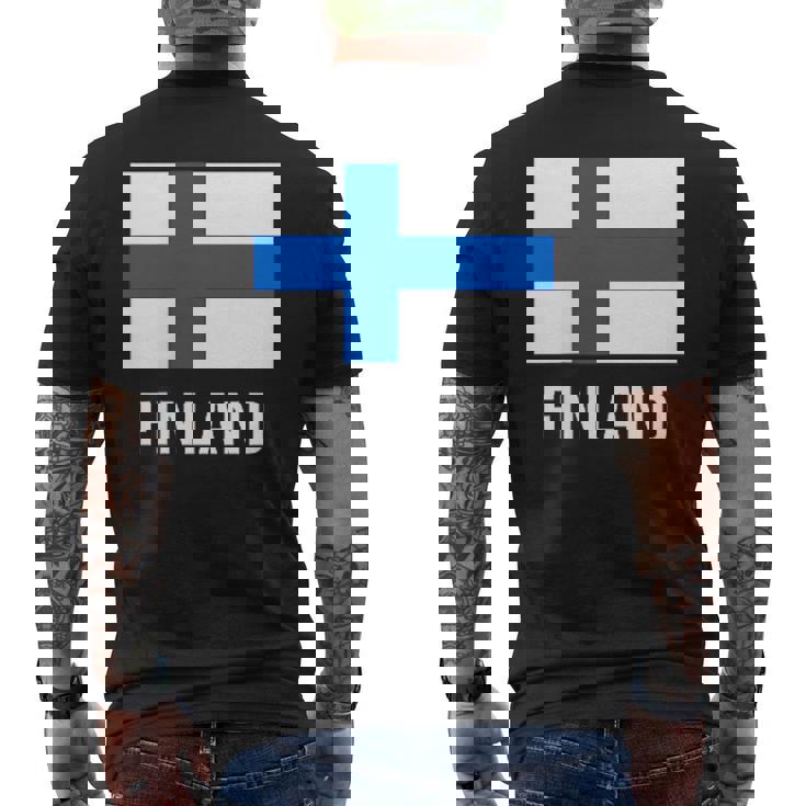 フィンランドの国旗 メンズTシャツ バックプリント