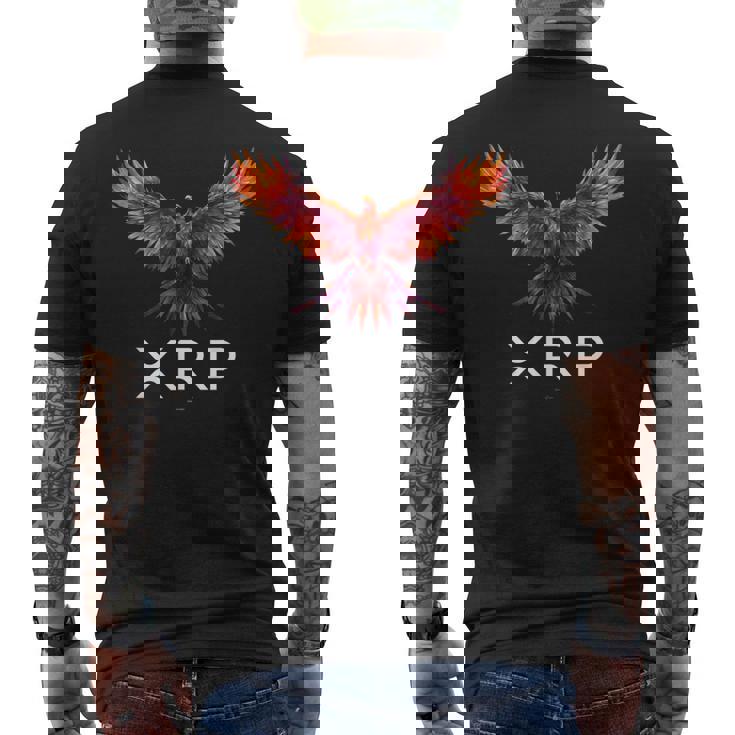 フェニックスxrp暗号通貨ボーイフレンドガールフレンド メンズTシャツ バックプリント