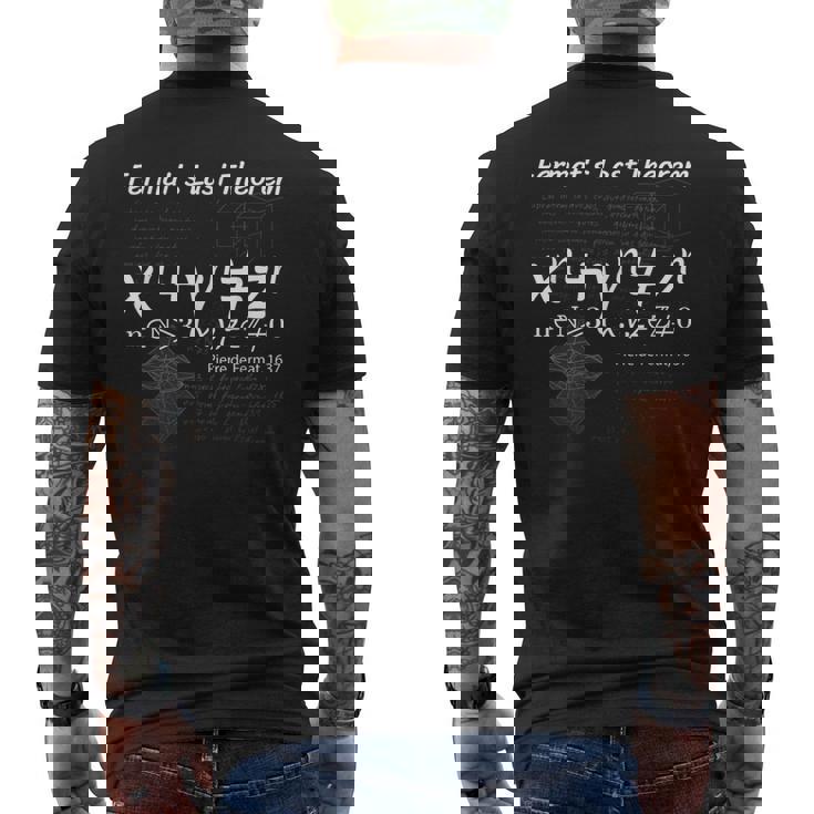 フェルマーの最終定理による設計 メンズTシャツ バックプリント