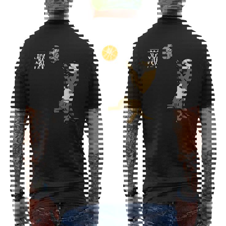 フェレット バスケットボール ボール スポーツ メンズTシャツ バックプリント