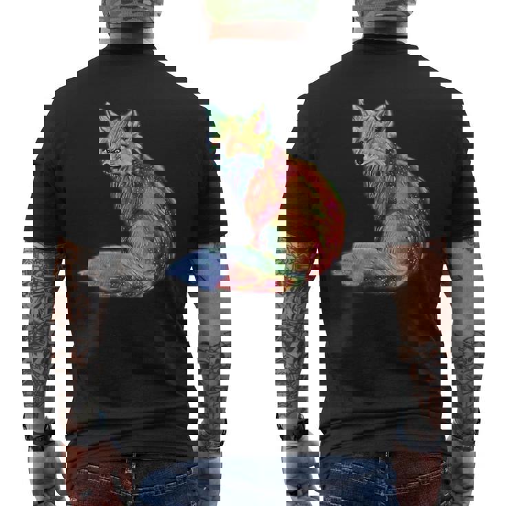 フォックス 賢いキツネ 森の動物たち メンズTシャツ バックプリント