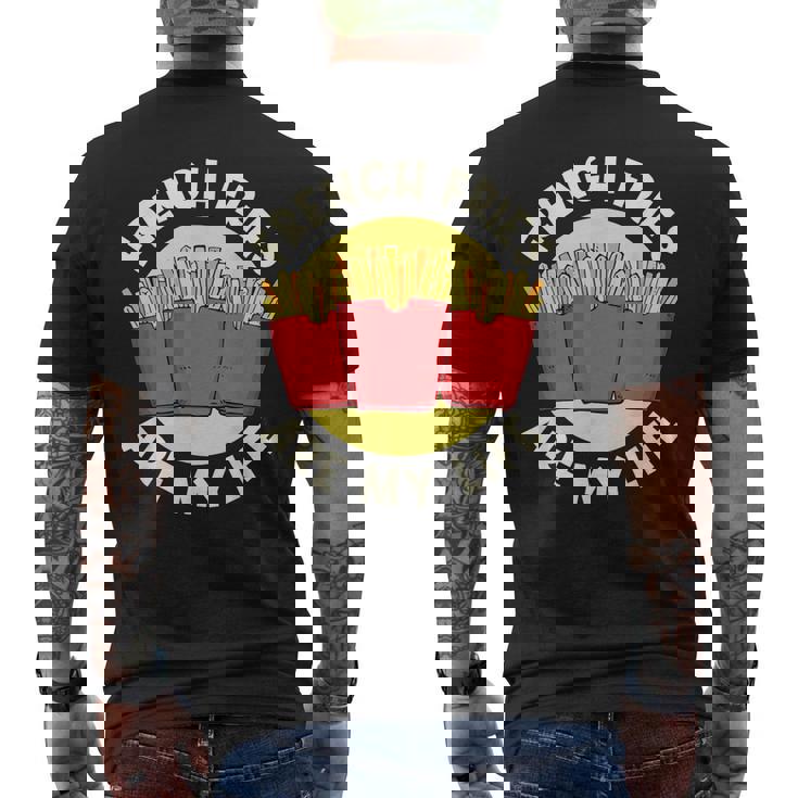 フライドポテト フライドポテトは私の人生 フライドポテト メンズTシャツ バックプリント