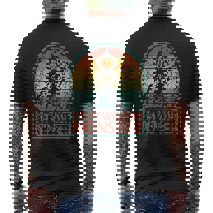 フラットウッズモンスター、レトロエイリアンブラクストン郡ウェストバージニア州クリプティッド メンズTシャツ バックプリント