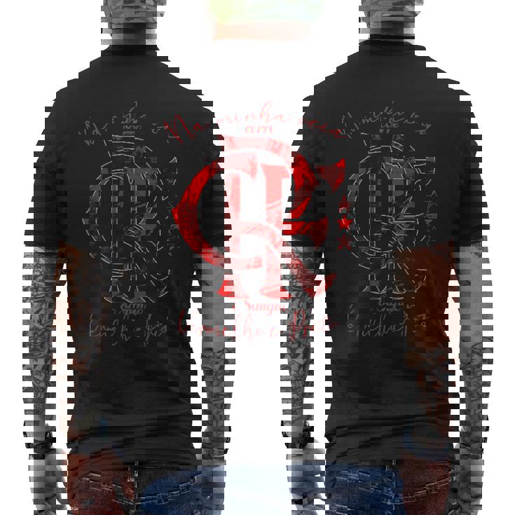 フラメンゴtシャツ赤と黒の メンズTシャツ バックプリント