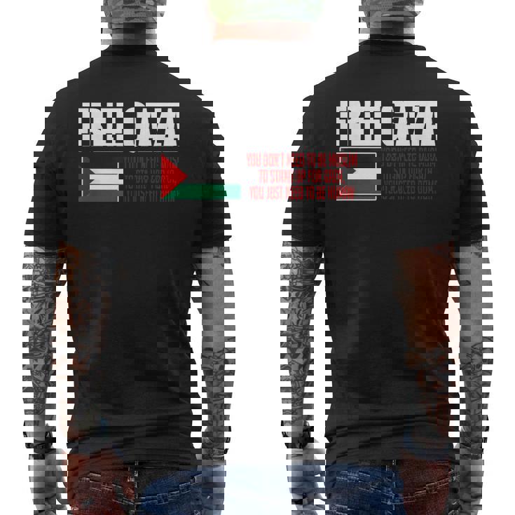 フリーガザ セーブガザ フリーパレスチナ パレスチナ メンズTシャツ バックプリント