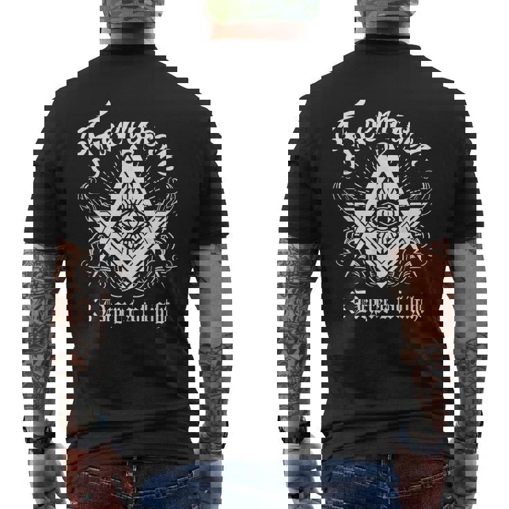 フリーメイソン ロッジ フリーメイソン エンブレム メイソン 3度 ライト メンズTシャツ バックプリント
