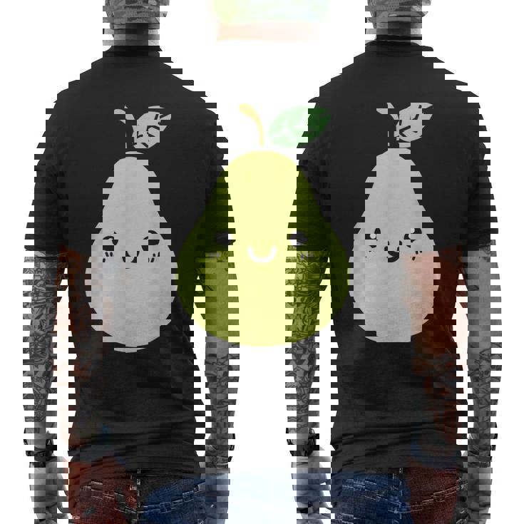 フルーツ 梨 小さなミニマリストのシンプルな梨 メンズTシャツ バックプリント