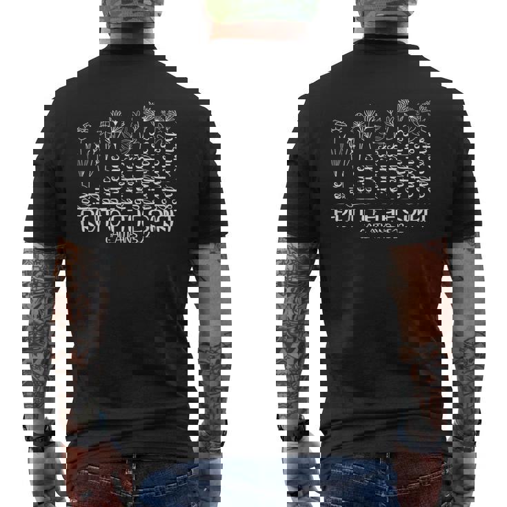 フルーツ・オブ・ザ・スピリット・クリスチャン・フローラル メンズTシャツ バックプリント