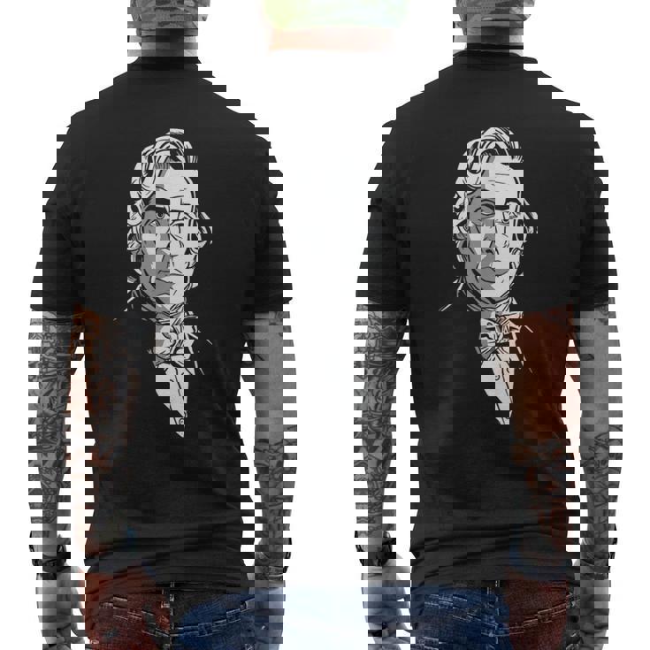 フレデリック・ショパン作曲家の肖像画 メンズTシャツ バックプリント