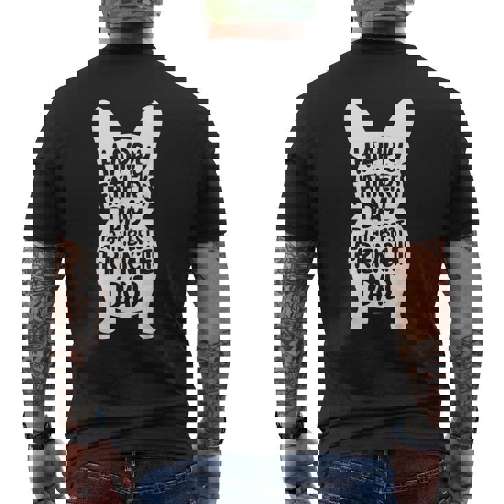 フレンチブルドッグ お父さん Happy 父の日 フレンチギフト メンズTシャツ バックプリント