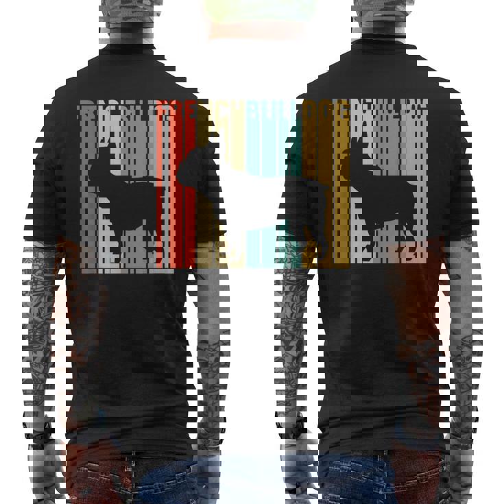 フレンチブルドッグ レトロ フレンチリー 犬 犬の飼い主 フレンチドッグ メンズTシャツ バックプリント