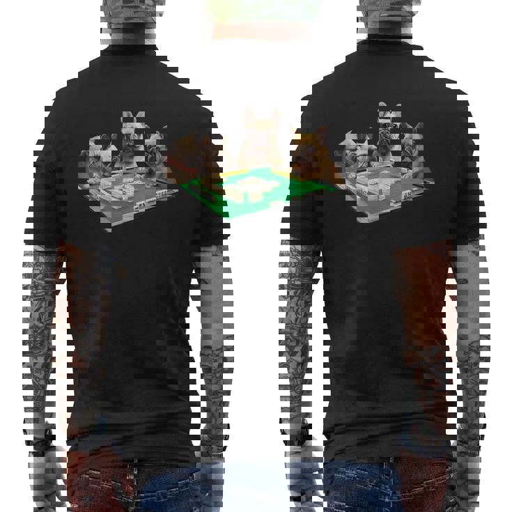 フレンチブルドッグ 犬 麻雀 面白いtシャツ メンズ おもしろ 面白い 服 おもしろグッズ ネタ 雀士 メンズTシャツ バックプリント