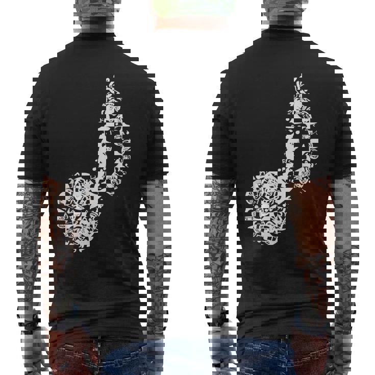 フレンチホルンのドローイング メンズTシャツ バックプリント