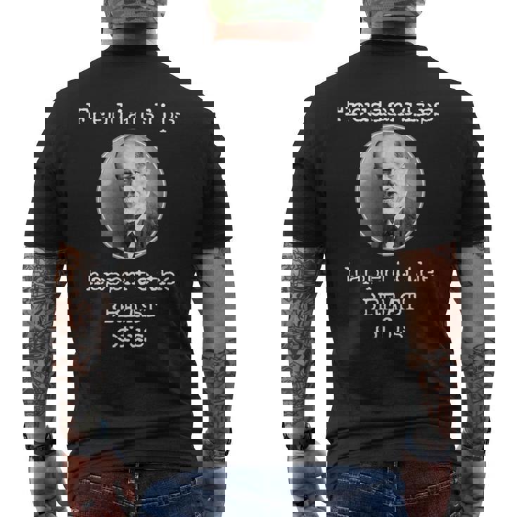 フロイトのスリップは私たちの胸に起こる-面白い心理学 メンズTシャツ バックプリント