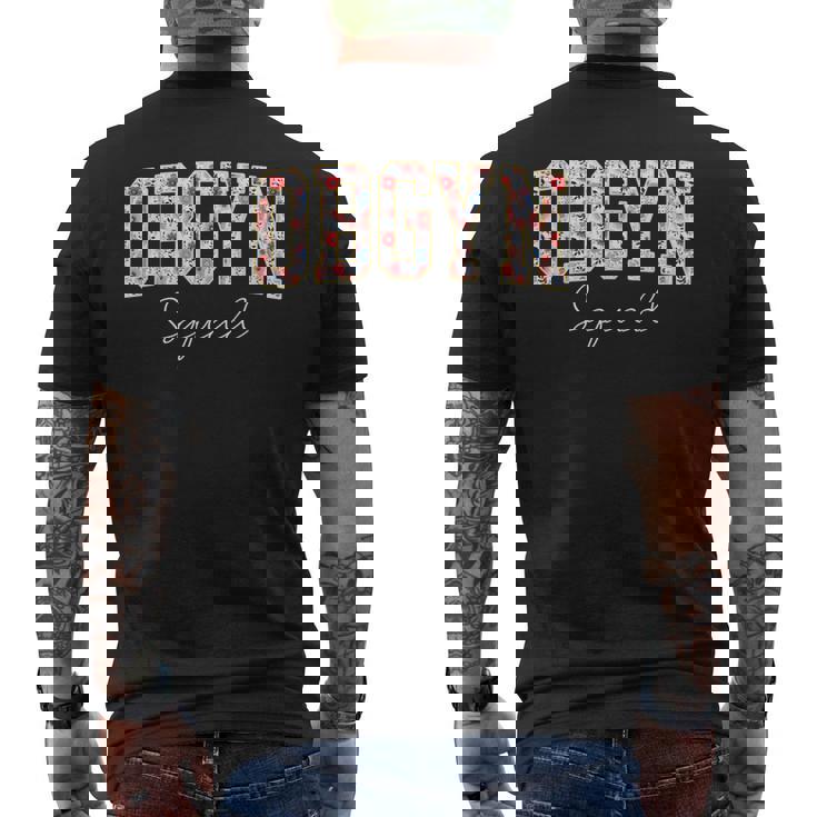 フローラルobgyn スクワッド 産科医 婦人科医 看護師 Ob Gyn メンズTシャツ バックプリント