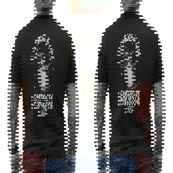 フンボルトペンギン大好き メンズTシャツ バックプリント