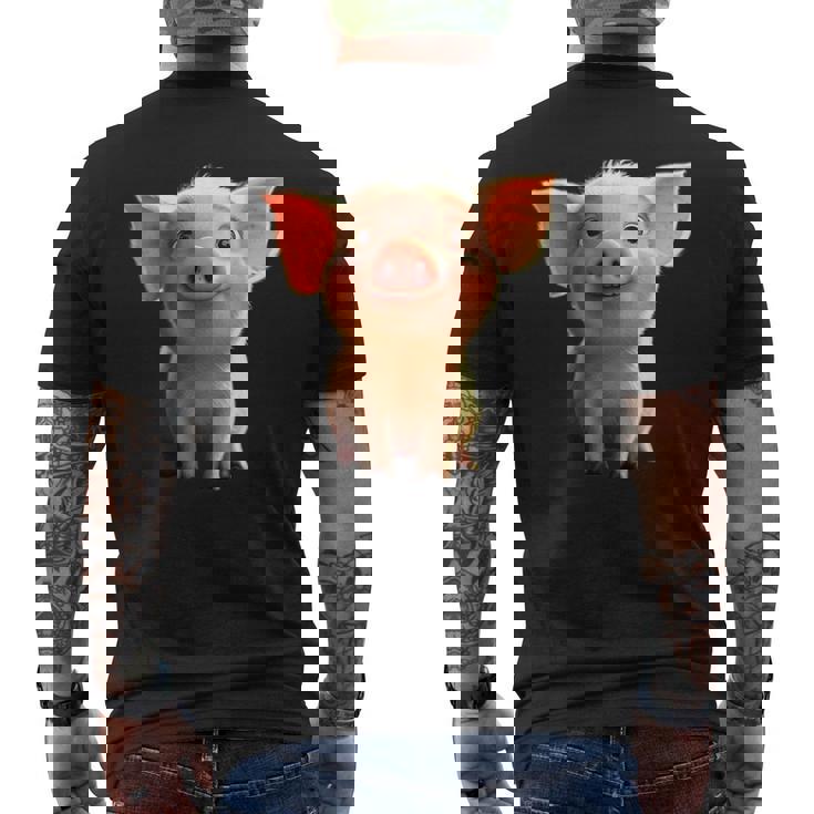 ブタ 国産ブタ ラブ・リトル・ピギー メンズTシャツ バックプリント