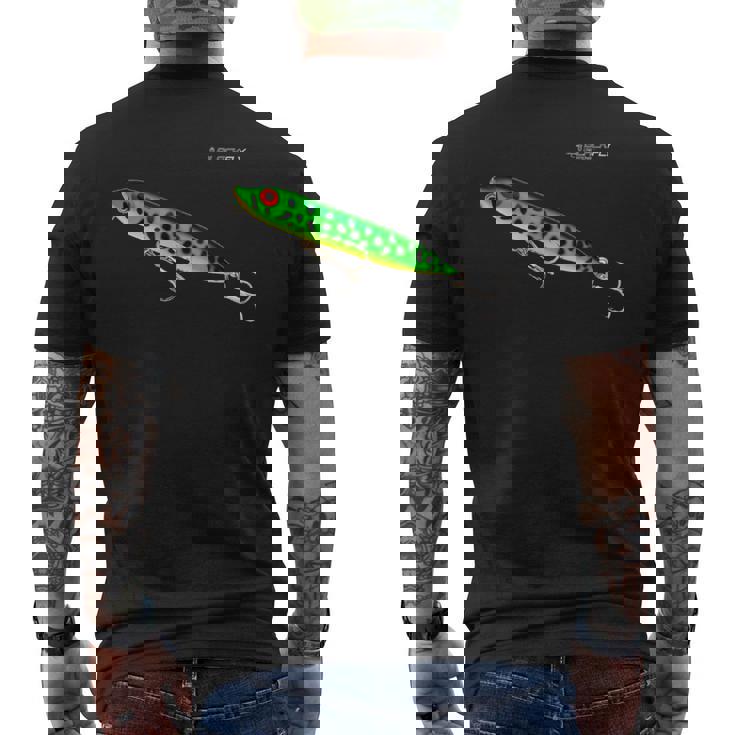 ブユバス釣りギフトトップウォータールアースプーク メンズTシャツ バックプリント