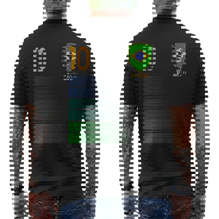 ブラジル国旗 ブラジルのプライド愛好家 メンズTシャツ バックプリント