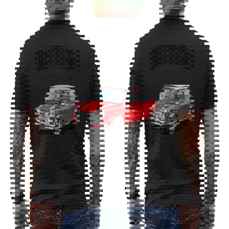 ブリティッシュクラシックカー レッド ミニスポーツカー メンズTシャツ バックプリント