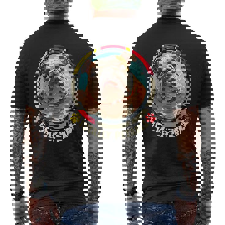 ブルドッグの飼い主 漫画で見る愛玩用ブルドッグ メンズTシャツ バックプリント