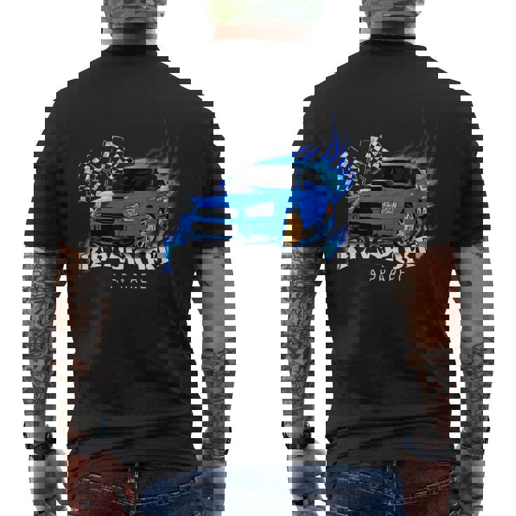 ブルー WrxSti メンズTシャツ バックプリント