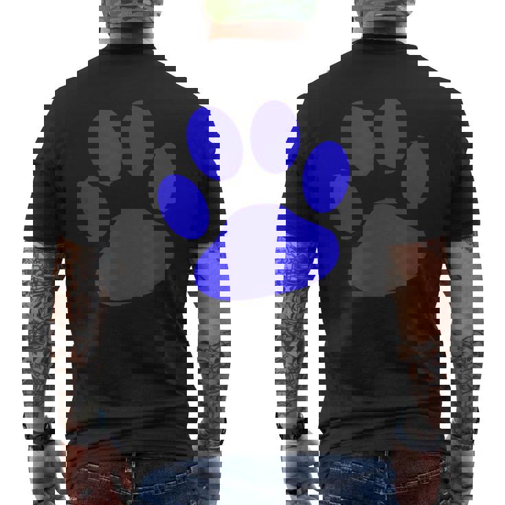 ブルー 肉球 プリント T シャツ メンズTシャツ バックプリント