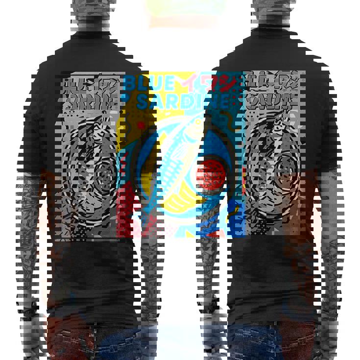 ブルーイワシ 和風メンフィススタイル メンズTシャツ バックプリント