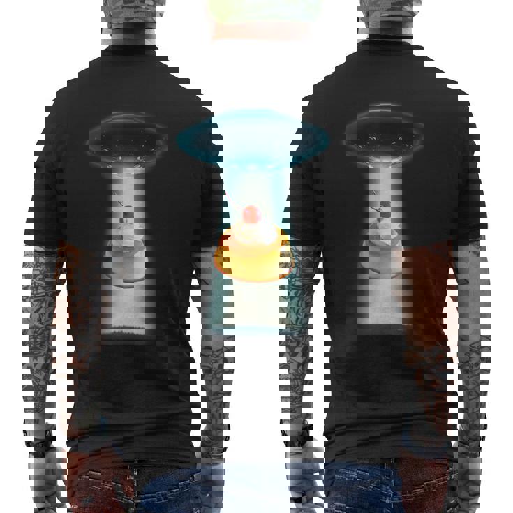 プリン Ufo 面白いtシャツ 食べ物 ダイエット 減量 メンズ おもしろ 面白い 服 オリジナル グッズ ネタ メンズTシャツ バックプリント