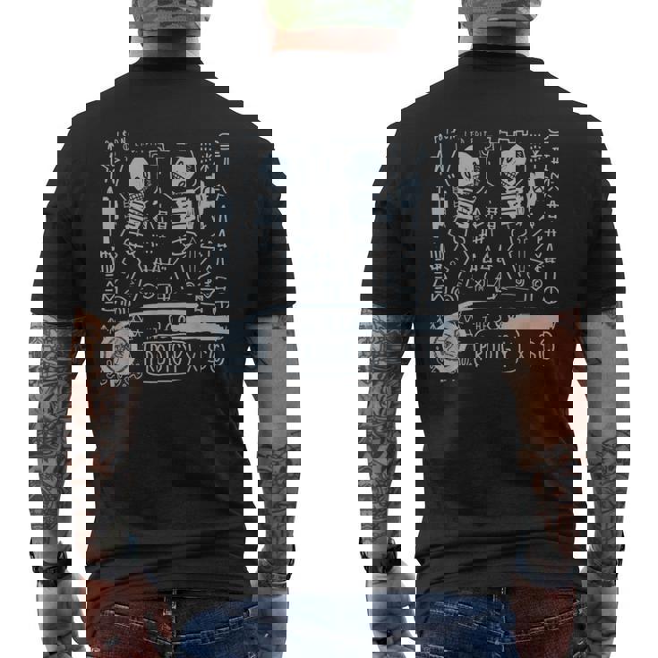 プロディジーxスケルトンダンボール メンズTシャツ バックプリント