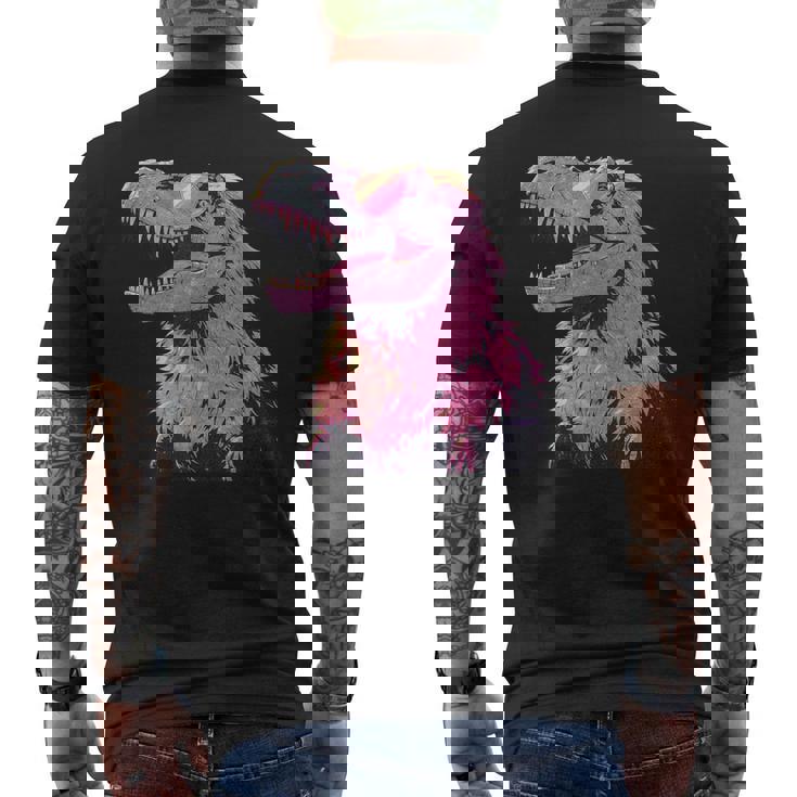 ヘアリー T-Rex パステルゴス ティラノサウルス 恐竜 サングラス メンズTシャツ バックプリント