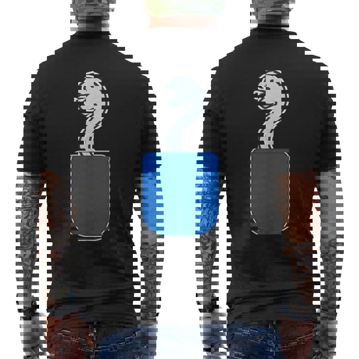 ヘビ 蛇（巳年）《いん ざ ポケット》ワンポイント 胸【どうぶつ フレンズ】動物 ポップ かわいい イラスト メンズTシャツ バックプリント