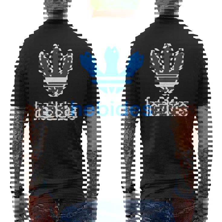 ヘビデス Hebides《ブルー 青》巳年 蛇年 へび【ブランド ロゴ パロディ】2025 干支 十二支 面白い メンズTシャツ バックプリント