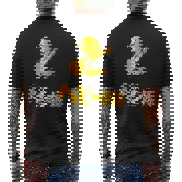 ヘビーメタル 金の蛇 ギター《へび》巳年 蛇年【どうぶつフレンズ】干支 十二支 2025 ゆるくて かわいい 動物 面白 メンズTシャツ バックプリント