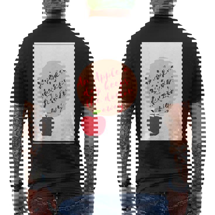 ヘルシーシャツアップル 最新 医者を遠ざける メンズTシャツ バックプリント