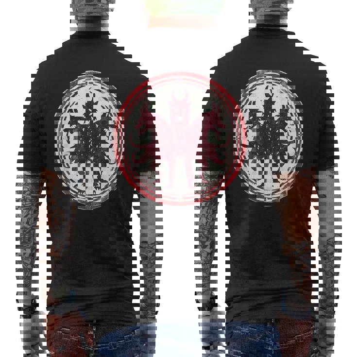 ヘルハウンド ケルベロス コスチューム 三頭 ハデスの猟犬 メンズTシャツ バックプリント