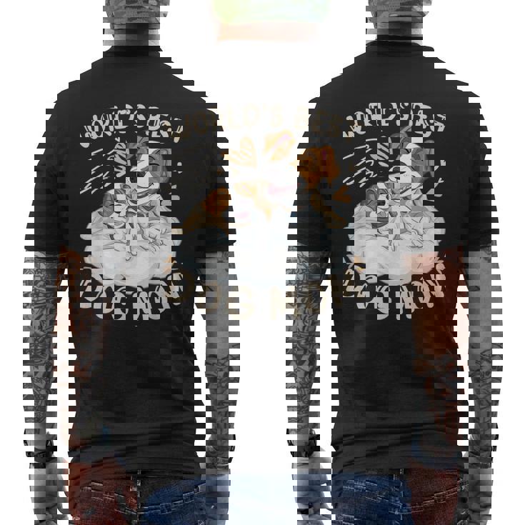 ベスト・ドッグ・ママ、子犬とジャック・ラッセル・テリア メンズTシャツ バックプリント