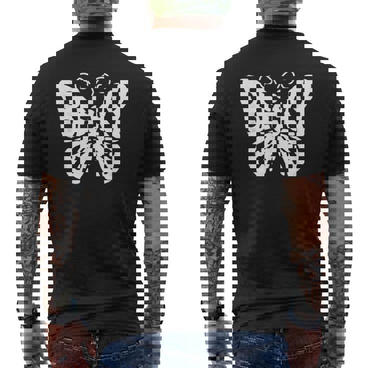 ベッキーバタフライ パーソナライズされたかわいい名前ワードアート メンズTシャツ バックプリント