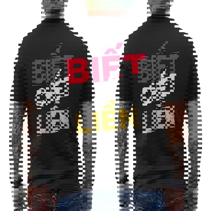 ベトナム ベトナム語 ベトナムの言葉 ビエット・チェット・リエン もし私が知ったら死ぬ メンズTシャツ バックプリント