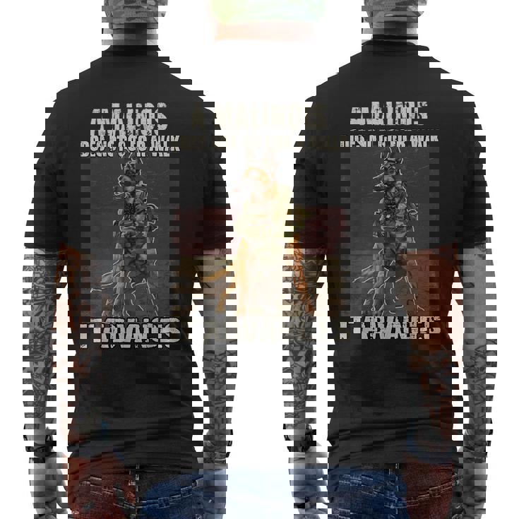 ベルジアン・シェパード・ドッグt（愛人と主人のマリノア用） メンズTシャツ バックプリント