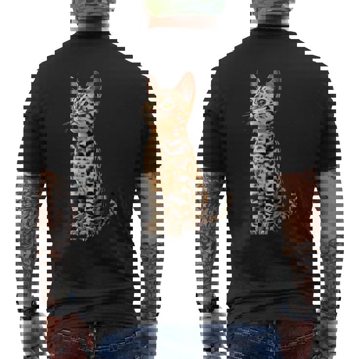 ベンガル猫 レオパード猫 レオパデット かわいいベンガル猫 メンズTシャツ バックプリント