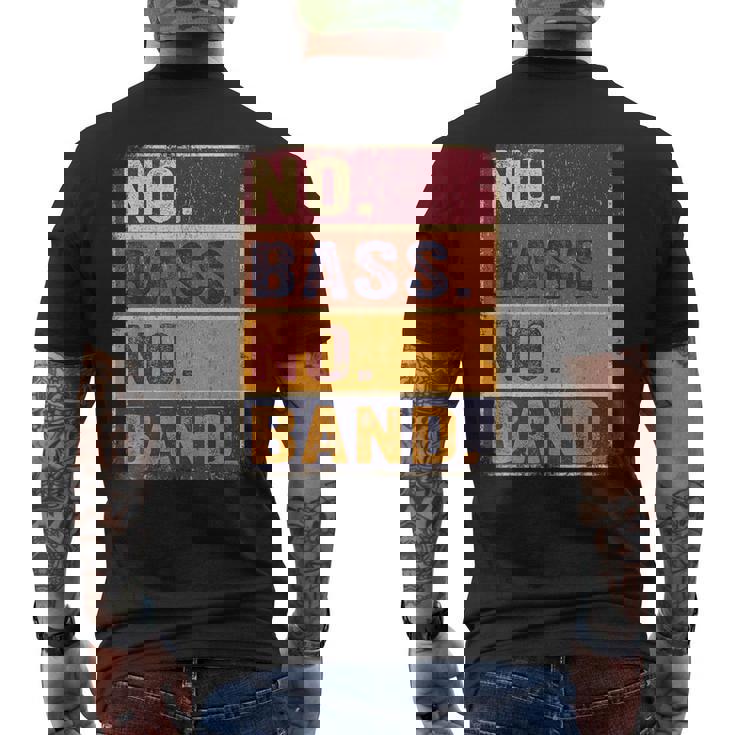 ベーシスト 楽器 エレキベース ノーバス ノーバンド メンズTシャツ バックプリント