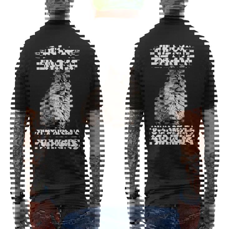 ペルシャ猫メンズTシャツ バックプリント