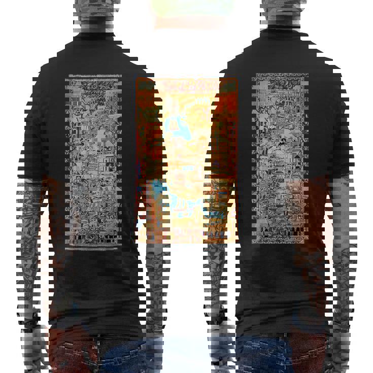 ペルシャ絨毯のランドマークカシュマル メンズTシャツ バックプリント