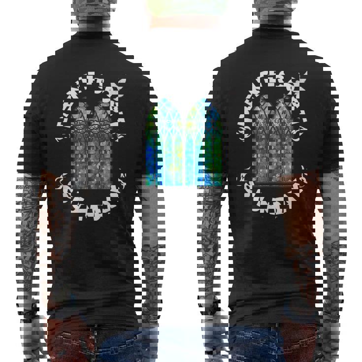 ペンテコステサンデーサービス ペンテコステのお祝いの日 メンズTシャツ バックプリント