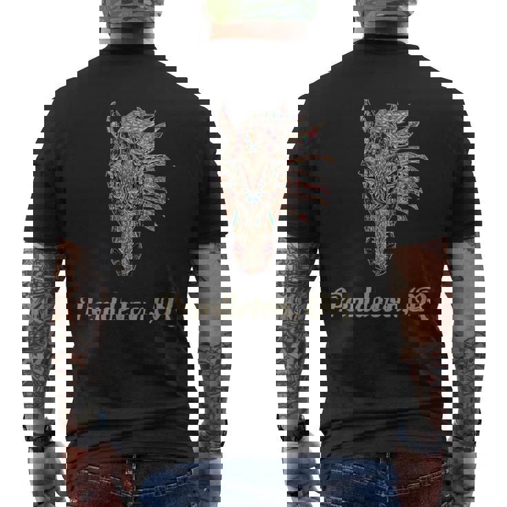 ペンドルトン オレゴン幾何学 部族のカントリーアート メンズTシャツ バックプリント