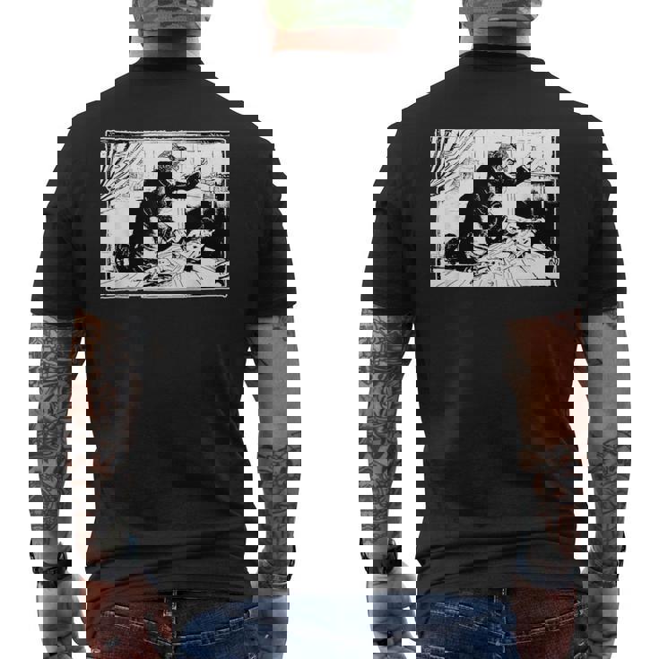 ホセ・グアダルーペ・ポサダ作 ラ・ベハラノの犯罪 1913 メンズTシャツ バックプリント