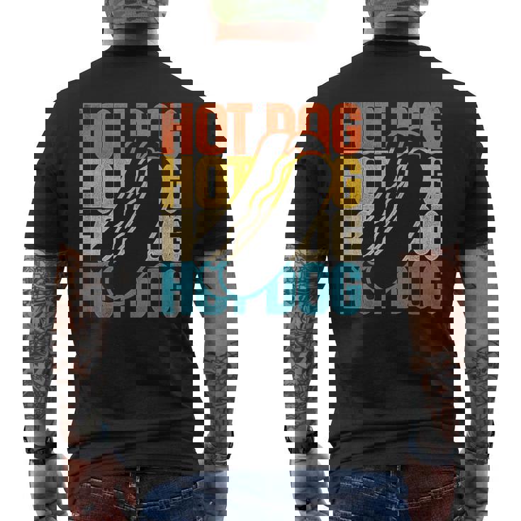 ホットドッグ 大人用 レトロ ヴィンテージ ホットドッグ メンズTシャツ バックプリント