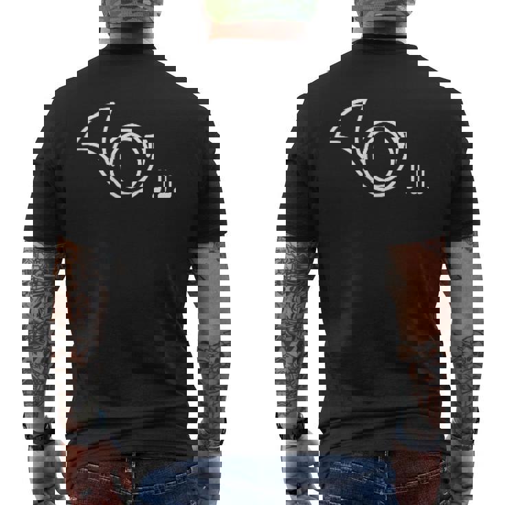 ホルン 音符 楽譜 音楽 楽器 音楽雑貨 シンプル 可愛い メンズTシャツ バックプリント