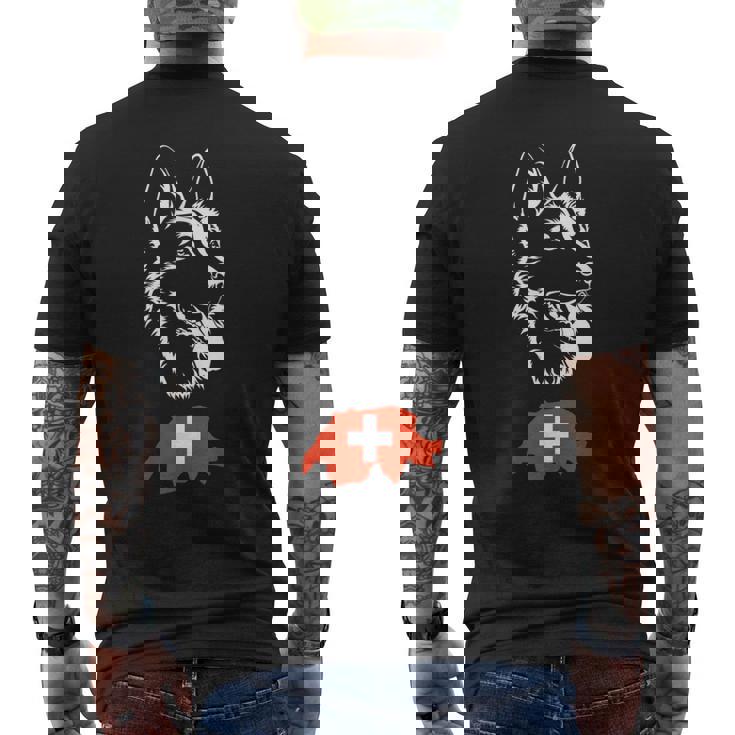 ホワイトスイスシェパード メンズTシャツ バックプリント